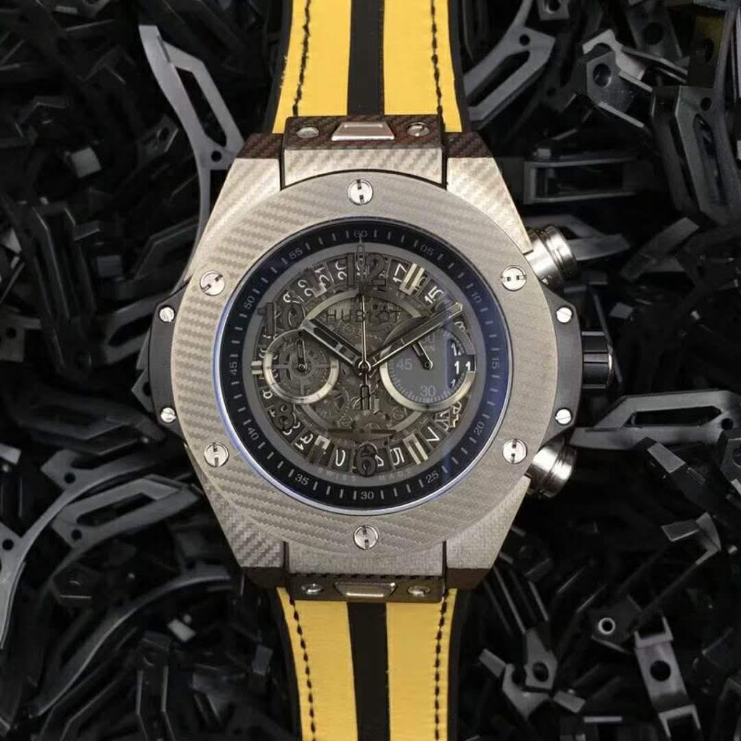 恒寶 HUBLOT 李小龍纖維殼 錶帶以李小龍衣服顏色為靈感