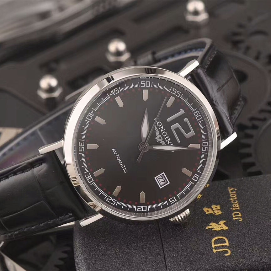 浪琴男士機械腕錶鍍膜耐磨玻璃鏡面進口日本8215機芯直徑40mm