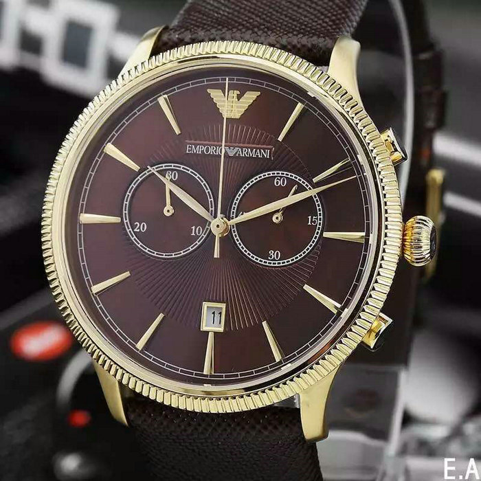 阿瑪尼Armani男錶AR1793石英機芯精鋼錶殼棕色錶盤