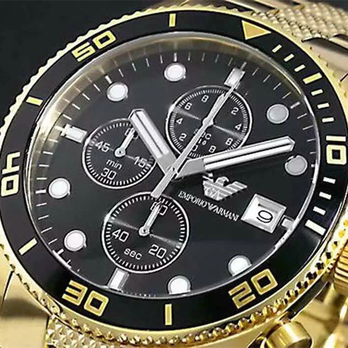 阿瑪尼Armani男錶AR5857進口多功能石英機芯黑色錶盤42mm*10mm