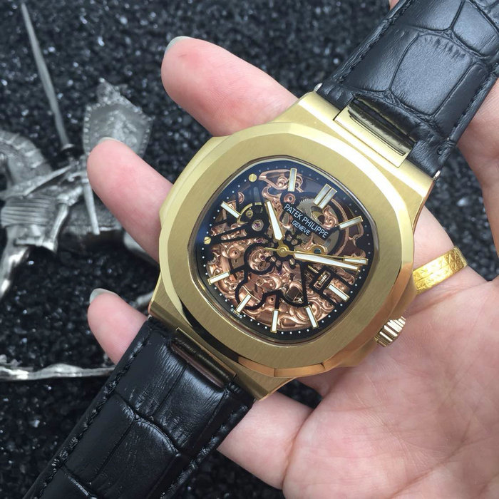 百達翡麗Patek Philippe腕錶紋理鏤空機械機芯人造真牛皮錶帶