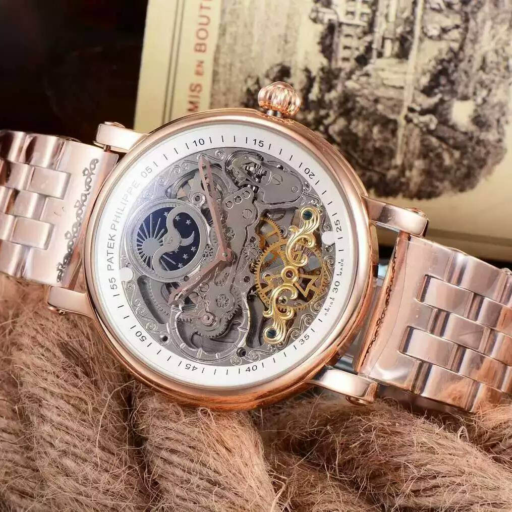 百達翡麗最新爆款奢侈镂空頂級男士腕錶