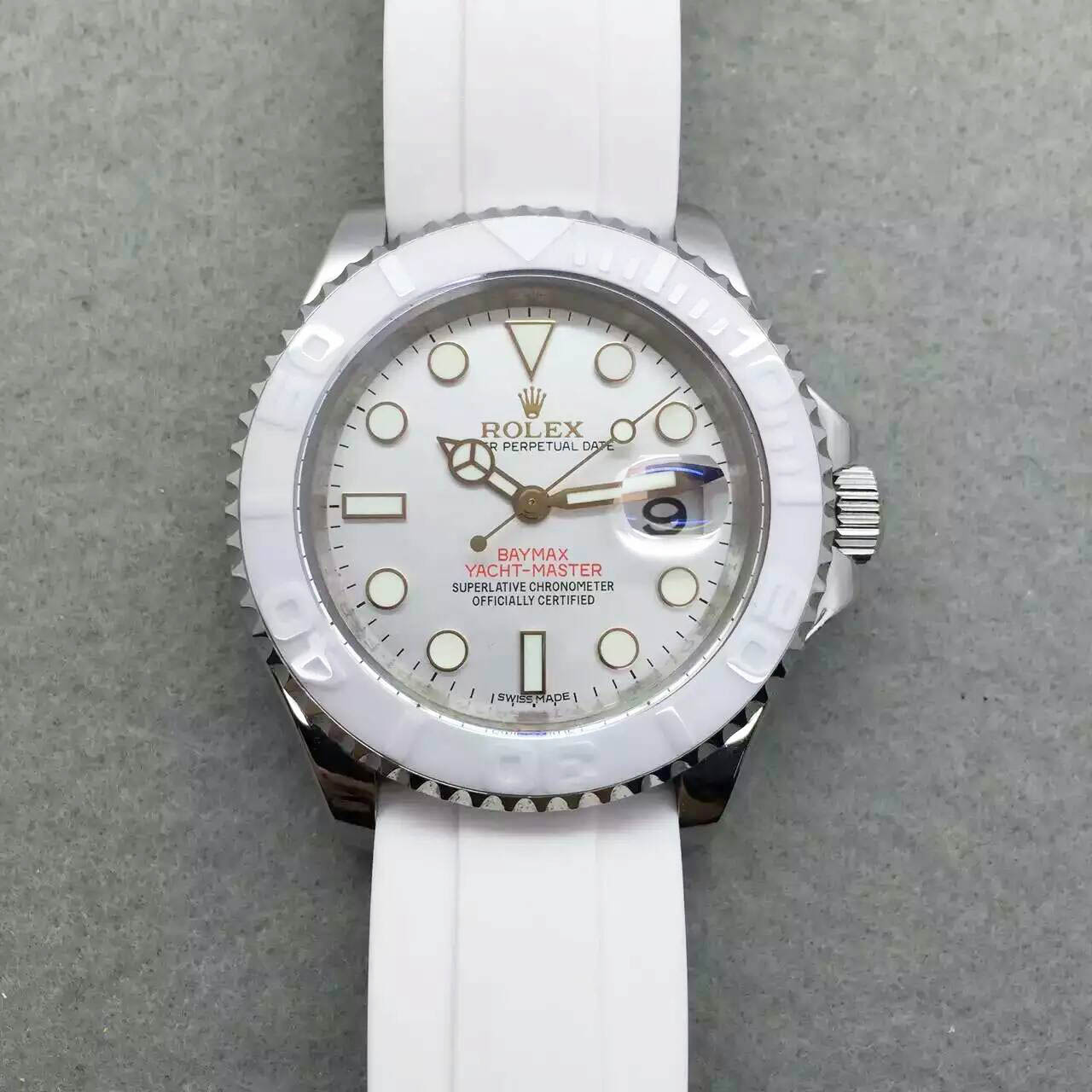 勞力士 ROLEX 游艇名仕型系列116655-Oysterflex bracelet白盤腕錶錶
