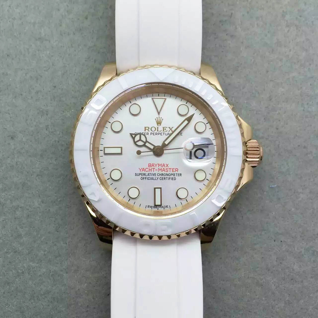 勞力士 ROLEX 游艇名仕型系列116655-Oysterflex bracelet白盤腕錶錶