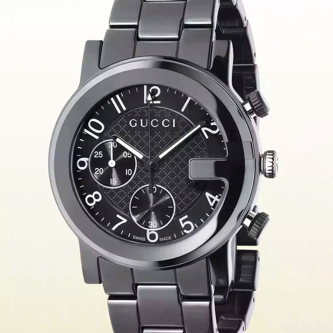 古馳 Gucci G chrono系列女士黑色陶瓷手表YA101353