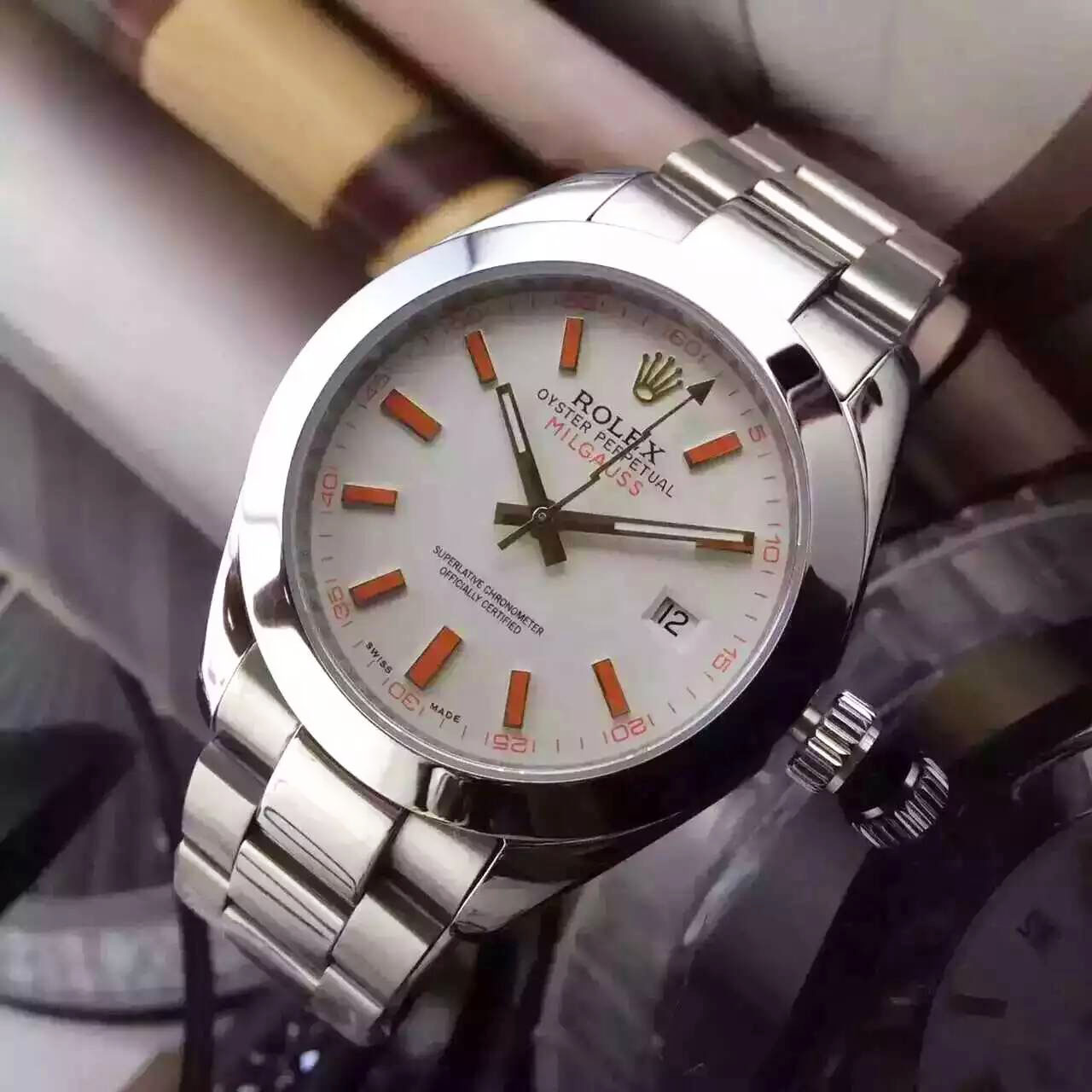 勞力士 Rolex Milgauss閃電系列新款男士時尚休閑全自動機械腕錶 搭載ETA2824機芯