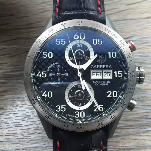 泰格豪雅 Tag Heuer V6TM商標 Calibre 1887自動計時碼錶系列CAR2013.BA0799腕錶 搭載定制版Calibre 1887自動計時機芯/ASIA7750機芯改版