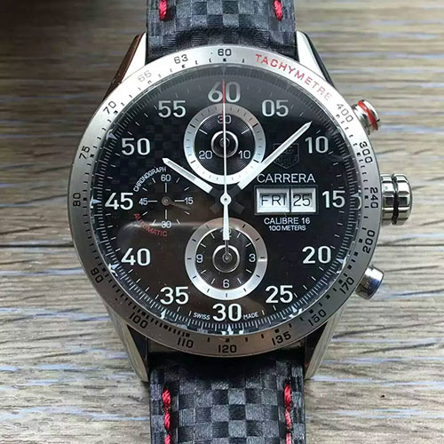 泰格豪雅 Tag Heuer V6TM商標 Calibre 1887自動計時碼錶系列CAR2013.BA0799腕錶 搭載定制版Calibre 1887自動計時機芯/ASIA7750機芯改版