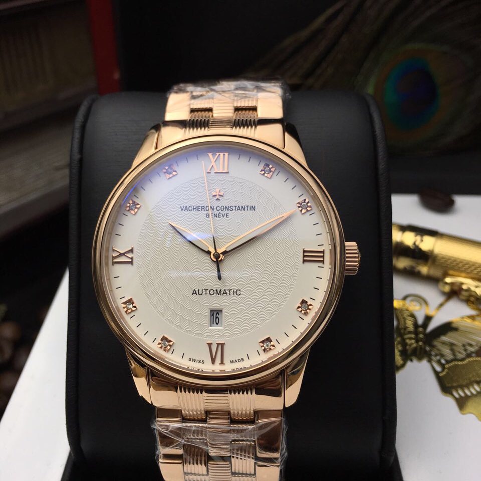 VACHERON CONSTANTIN 江詩丹頓 上海2824機芯 玫瑰金錶殼 白色錶盤