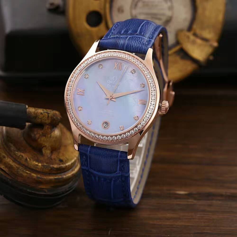 歐米茄 超霸系列女士腕錶 玫瑰金殼 滿鉆 獨特錶盤