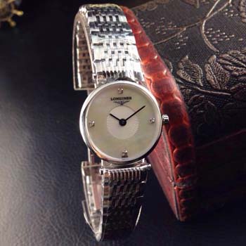 浪琴嘉蘭系列貝母多彩顏色錶面瑞士石英腕錶
