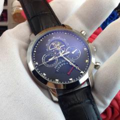 百達翡麗藍寶石玻璃黑色手錶帶，百達翡麗男士機械腕錶