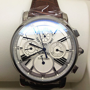 卡地亞自動機械錶男士手錶白面黑色皮帶