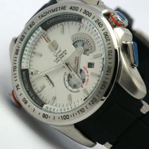 TAG HEUER CARRERA 新款時尚腕錶 計時秒錶 純鋼膠帶