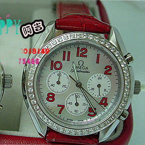歐米茄手錶 瑞士機芯 女錶 石英錶 6針計時 皮帶錶