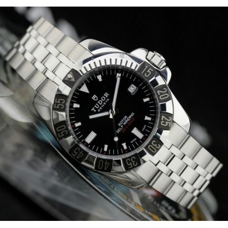 高檔帝陀海洋王子系列男錶 全自動機械黑面男士手錶 瑞士原裝機芯