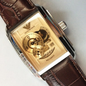 阿瑪尼男士手錶方型全自動機械機芯AM323