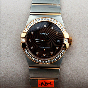 歐米茄鑲鉆石英男士手錶2014新款