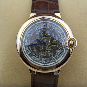 2014新款卡地亞經典鏤空羅馬刻度男士機械腕錶