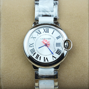 卡地亞陶瓷與鋼帶錶帶女士石英腕錶(有黑色錶帶)