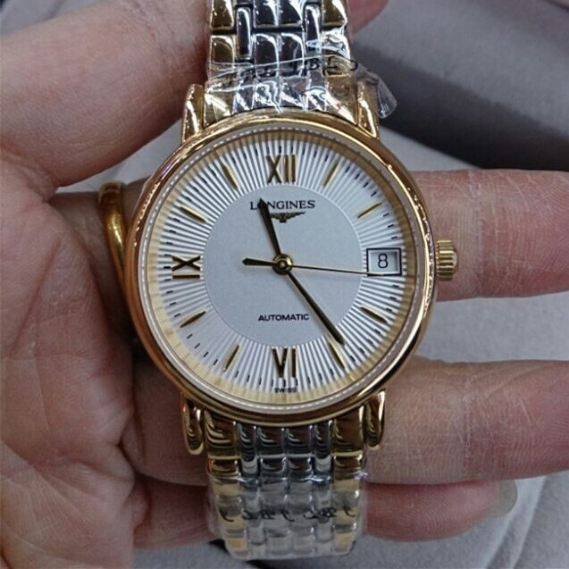 好錶去那兒了 浪琴longines新款鍍金白面女士機械手錶瑞士機芯