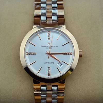 江詩丹頓傳承系列金間鋼帶ETA2824機芯男士機械腕錶