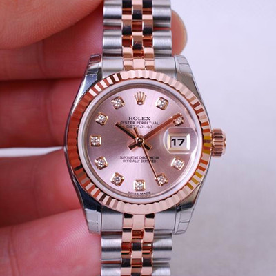 ROLEX勞力士女裝日誌型179171G-63131間金進口瑞士機械女錶179171 玫瑰金粉面