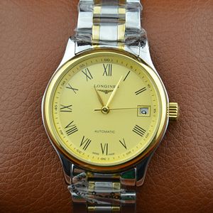 浪琴名匠系列金色錶盤 羅馬刻度 男士機械腕錶彰顯最貴身份