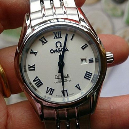 歐米茄碟飛系列羅馬刻度精鋼錶帶進口機芯女士機械腕錶 婉約優美