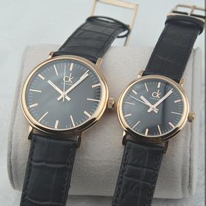 CK-023260進口機芯  黑色錶盤  時尚情侶腕錶（銀白色邊框有貨）