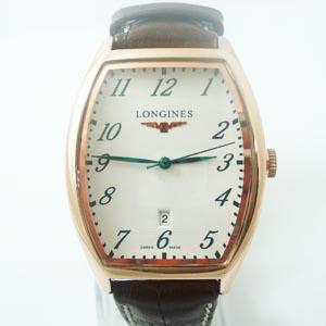 特價 浪琴  林志玲代言  酒桶型皮錶帶情侶對錶 LQ83454