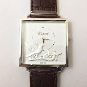 chopard方形男士超薄石英手錶