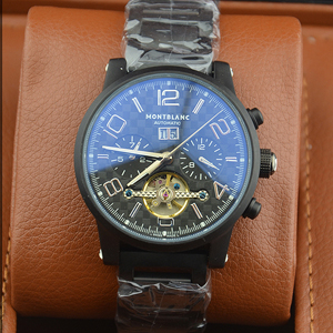 萬寶龍時尚進口機芯全自動機械黑色錶鏈男士機械腕錶