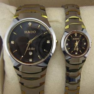 RADO雷達鎢鋼間金雙顯男錶 石英錶 男士手錶 男式手錶 鎢鋼手錶rado-024