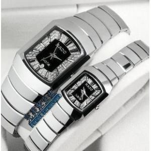 雷達鎢鋼錶 情侶手錶 方形藍寶石鏡面鑲鑽情侶錶 rado-021