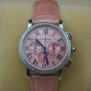 卡地亞6針羅馬刻度06520  鑲鑽時尚女士腕錶  多色可選