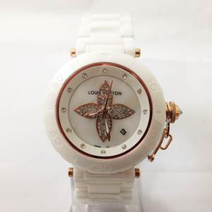 LV陶瓷女士手錶，陶瓷錶帶3針帶日曆