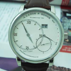 ALANGE & SOHNE朗格手錶 4針白麵 動能日曆 精品 男錶 AL-0021