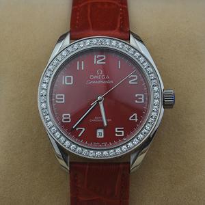 歐米茄瑞士石英OM098380邊框滿鑽時尚女士腕錶   多色可選