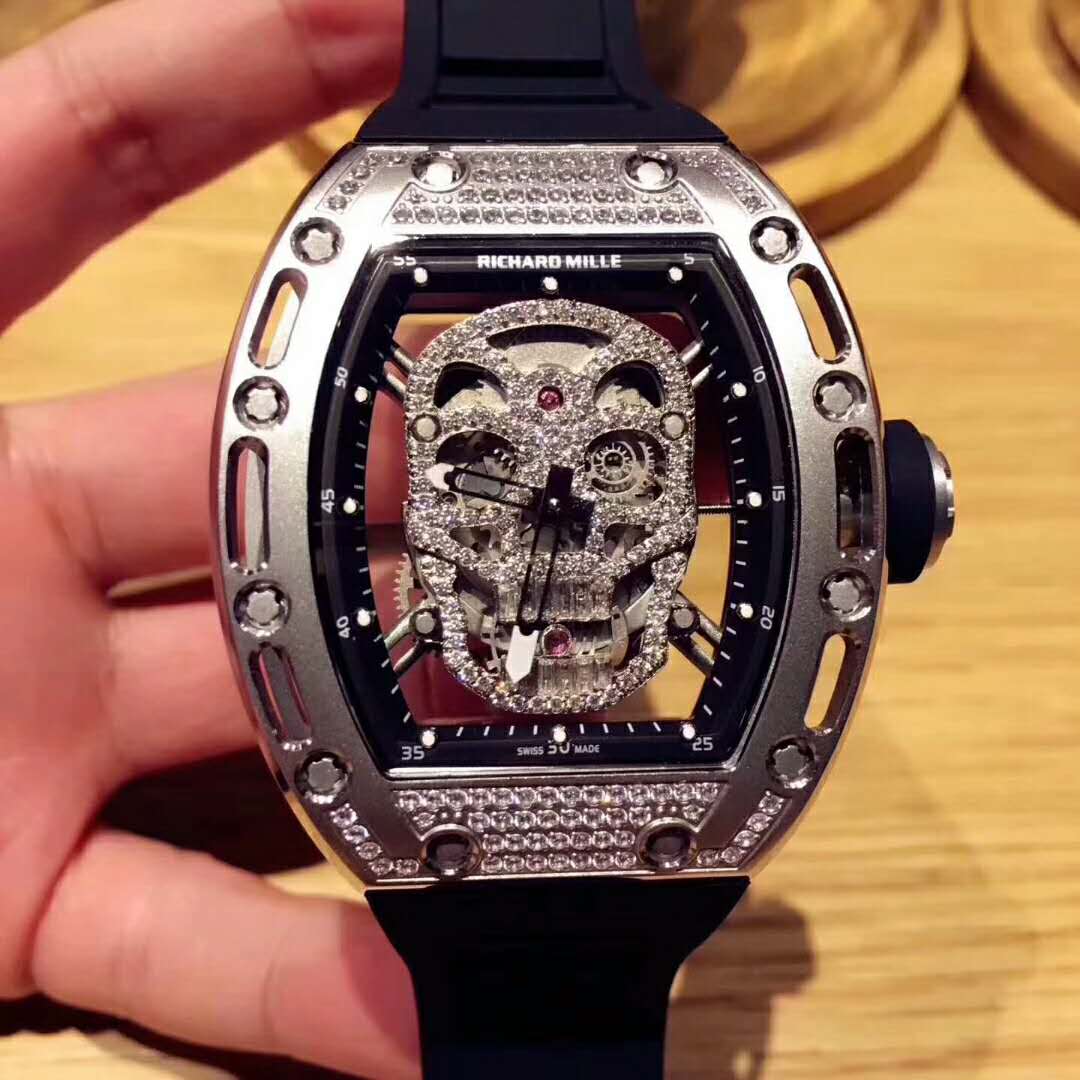 RICHARD MILLE 理查德米勒 RM52-01 镂空骷髅头腕錶 經典的酒桶造型殼身