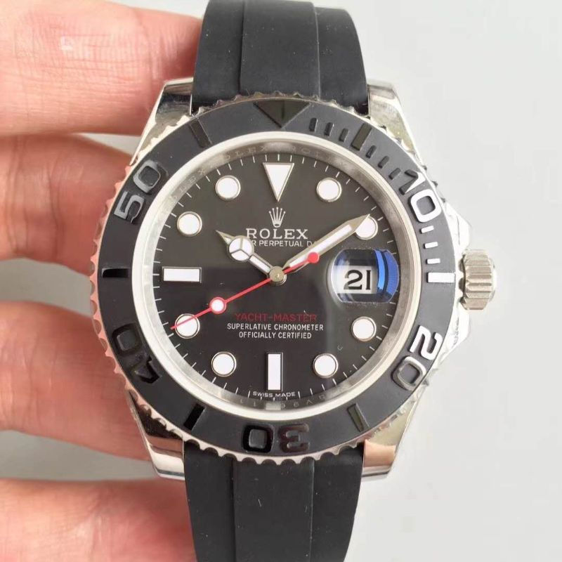 AR廠  Rolex 復刻勞力士 YACHT MASTER 遊艇名仕型 116655 搭載海鷗復刻ETA 2836-2機芯 黑色橡膠錶帶