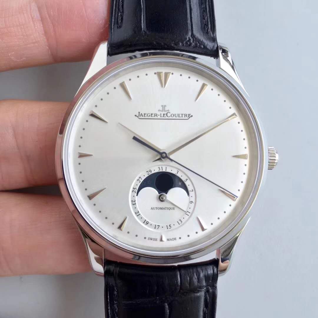 ZF廠Jaeger-LeCoultre 積家Master Ultra Thin Moon 超薄月相大師系列 Q1368471 搭載日本 原裝9015機芯，積家925機芯 折疊扣