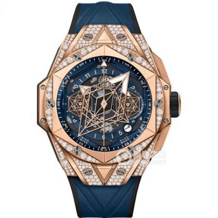 Hublot 宇舶 Big Bang Sang Bleu II 刺青男士機械腕表418.OX.5108.RX.1604.MXM20 采用ETA7750全自動計時機芯 藍寶石玻璃永不刮花 尺寸45mm