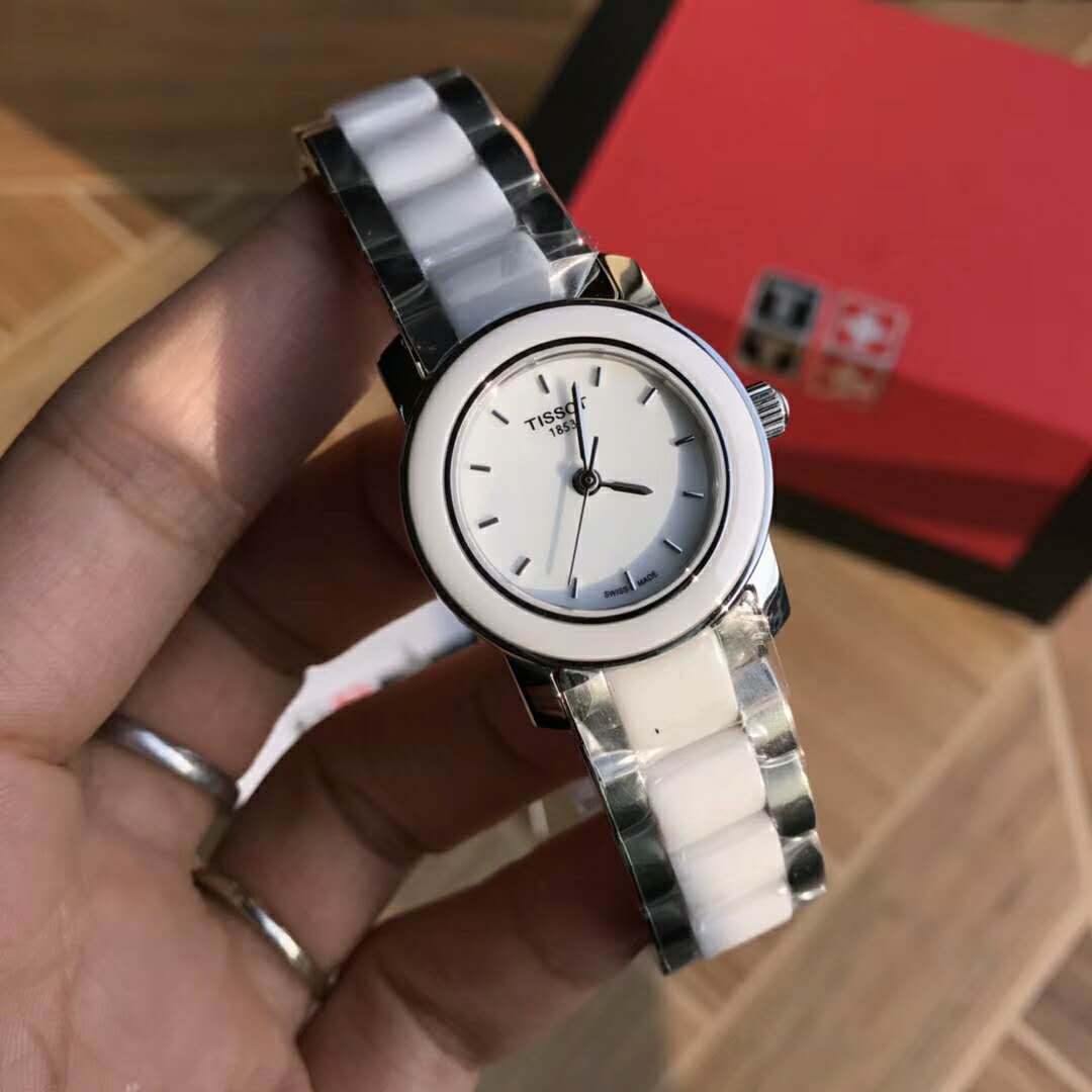 天梭 Tissot T064瓷藝系列 陶瓷女士腕錶