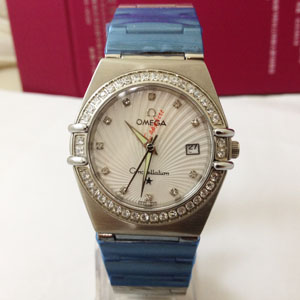 歐米茄星座太陽紋男錶對錶藍寶鏡面OM23222